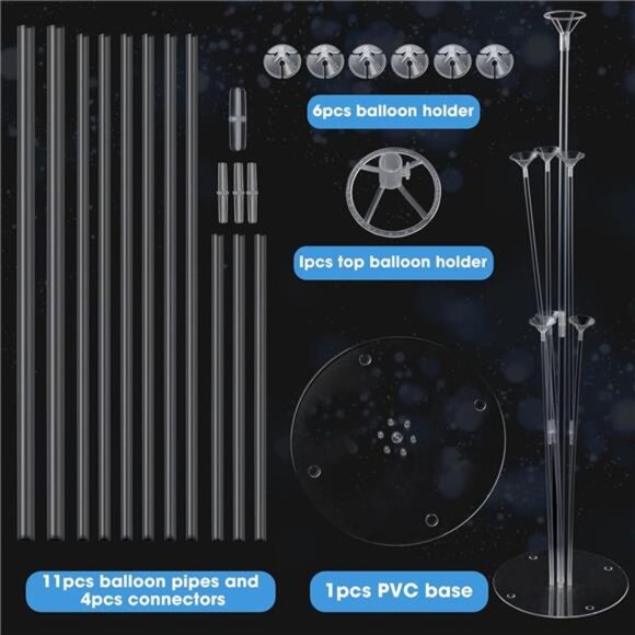 4 Sets Balloon Stand Kits, Balloon Sticks Holder with Base for Table Graduation - Picture 4 of 8